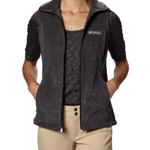 Columbia Benton Springs Fleece Vest Women's Medium Gray Zippered Pockets